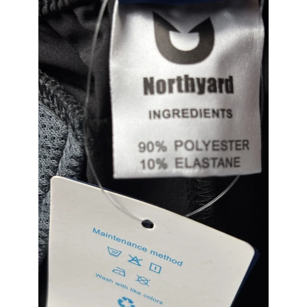 Northyard Shorts Mens Large Black Running Zip Pockets 8 Inseam Reflective Lined